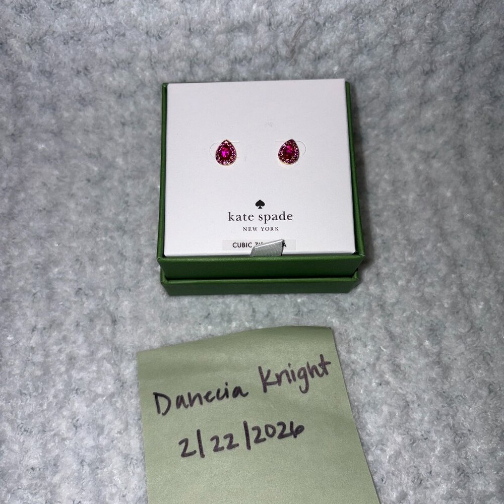 Kate Spade New York Pink Teardrop Cubic Zirconia Stud Earrings